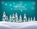 Vector winter wonderland night background. Vector of winter landscape. Merry Christmas Royalty Free Stock Photo