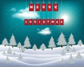 Vector winter wonderland night background. Vector of winter landscape. Merry Christmas Royalty Free Stock Photo