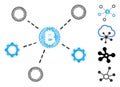 Linear Bitcoin Network Nodes Vector Mesh Royalty Free Stock Photo