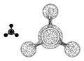 Net Mesh Methane Molecule Icon Royalty Free Stock Photo