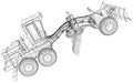 Vector Wire-frame Road grader. The layers of visible and invisible lines are separated. EPS10 format. Vector created of