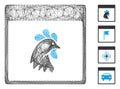 Net Rooster Head Calendar Page Vector Mesh Royalty Free Stock Photo