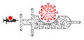 Hatched Mesh Virus Vaccine Icon Royalty Free Stock Photo