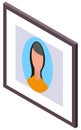 Vector wire frame woman portrait. Colorful wall picture flat net made from woman portrait icon Royalty Free Stock Photo