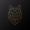 Vector Wolf head illustration in polygonal style. Royalty Free Stock Photo