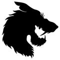 Vector. Wolf head silhouette. Royalty Free Stock Photo