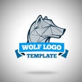 Vector wolf logo template for sport teams, business etc Royalty Free Stock Photo
