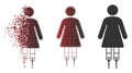 Dust Pixel Halftone Woman Crutches Icon