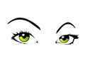 Vector woman eyes isolated Royalty Free Stock Photo