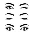 Vector woman eyes isolated. Eps