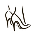 Vector woman feet in high heels icon illustration. Foot symbol on white background Royalty Free Stock Photo