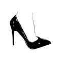 Vector woman feet in high heels icon illustration. Foot symbol on white background Royalty Free Stock Photo