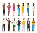 Vector woman and man flat style people figures set isolated on white background Royalty Free Stock Photo