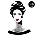 Vector Woman with red lips and long neck