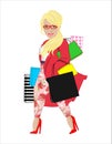 Vector - Woman shopping bags