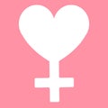 Vector woman venus symbol with heart silhouette Royalty Free Stock Photo