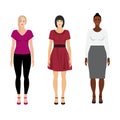 Vector women of different races