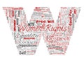 Vector women rights, equality, free-will letter font W