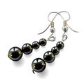 vector Women's jewelry, earrings with black stone