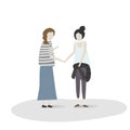 Vector of women talk with each other