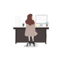 Vector of women working in office