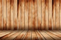 Vector wood room with wooden planks floor