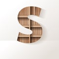 Vector wood shelf font design Royalty Free Stock Photo