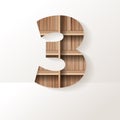 Vector wood shelf font design Royalty Free Stock Photo