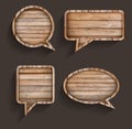 Vector wood sign of speech bubbles