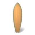 Vector wood surf board Summer Surfing Isolated realistic surfboard.