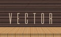 Vector wood table top on ebony background