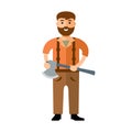 Vector Woodcutter. Flat style colorful Cartoon illustration.