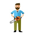 Vector Woodcutter. Flat style colorful Cartoon illustration.