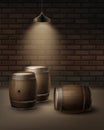 Vector wooden barrels Royalty Free Stock Photo