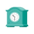 Vector wooden clock case in half isometric flat style