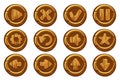 Vector wooden collection kit buttons for Ui Game.