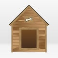 Vector wooden dog house isolated on white background Royalty Free Stock Photo