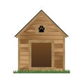 Vector wooden dog house isolated on white background Royalty Free Stock Photo