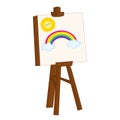 Vector Wooden Easel with Picture