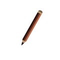 Vector wooden pencil with rubber eraser. Sharpened detailed office mockup, school tool, creativity, idea, education and