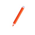 Vector wooden pencil with rubber eraser. Sharpened detailed office mockup, school tool, creativity, idea, education and