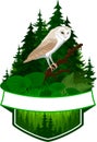 Vector woodland emblem with barn owl