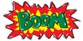 Vector word BOOM freehand doodle for comic.Drawing word BOOM Royalty Free Stock Photo
