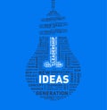 Vector word cloud of ideas light bulb