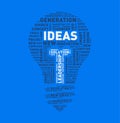 Vector word cloud of ideas light bulb Royalty Free Stock Photo