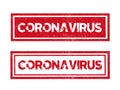 Vector word COVID-19 Coronavirus red ink stamp seal dangerous message Royalty Free Stock Photo