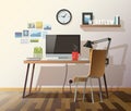 Vector workplace illustration Royalty Free Stock Photo