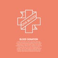 World blood donor day concept with cross and blood drop Royalty Free Stock Photo