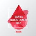 Vector World blood donor day - June 14. poster