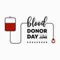 vector World blood donor day, Medical sign on June 14. Vector illustration. Donation for humanity medical theme celebration Royalty Free Stock Photo